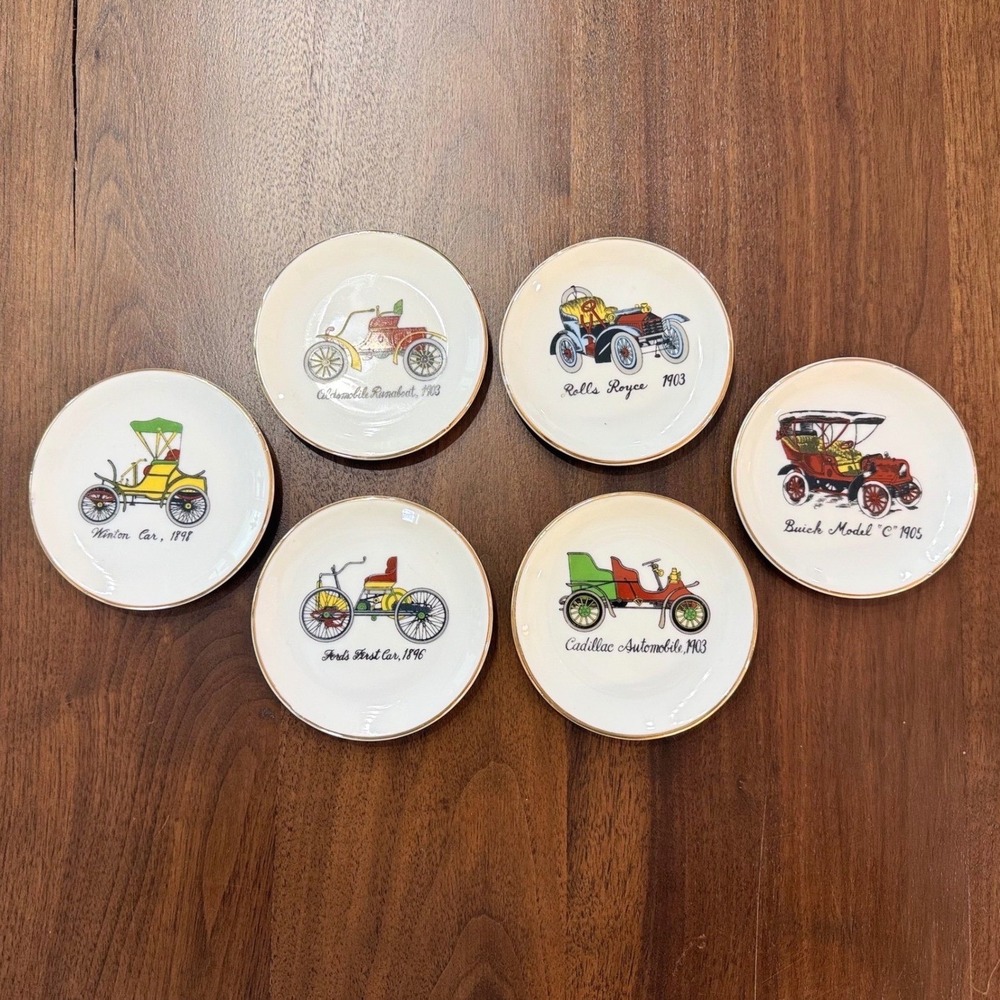 Price Vintage Antique Car Coasters 4in
Mini Plates Japan Porcelain Set of 6 MCM